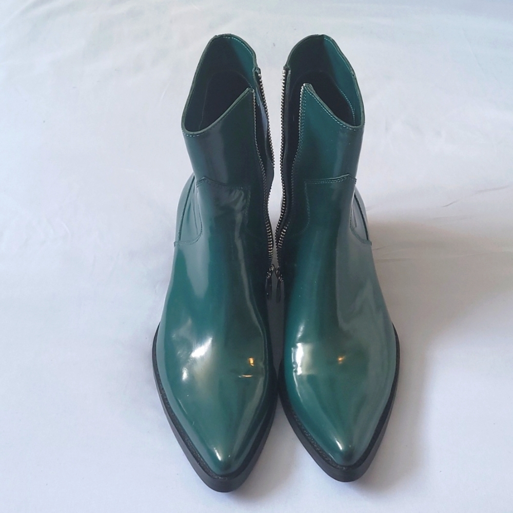 CALVIN KLEIN ALDEN BOX CALF GREEN HIGH TOP CASUAL DRESS BOOTS New No Tag